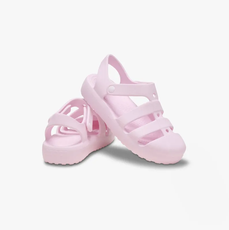 Crocs CLASSIC FISHERMAN TODDLER Girls Sandals Pink Milk made by Crocs
