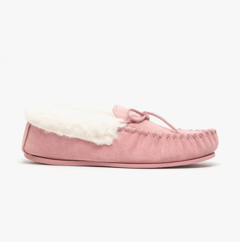 Mokkers EMILY Womens Moccasin Slippers Pink made by Shuperb