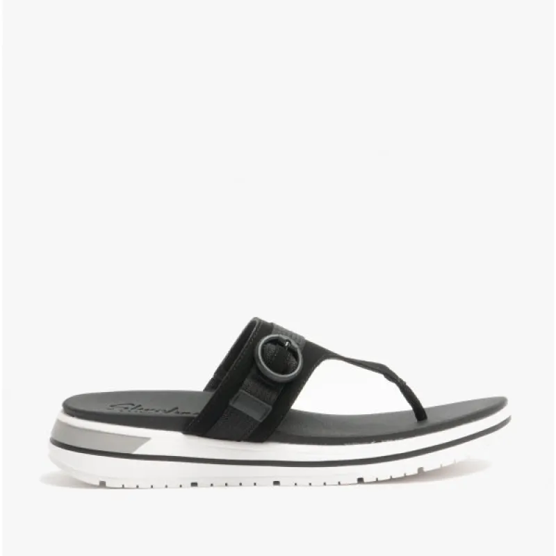 INTERGRADES Ladies Toe Post Sandals Black sold by Shuperb