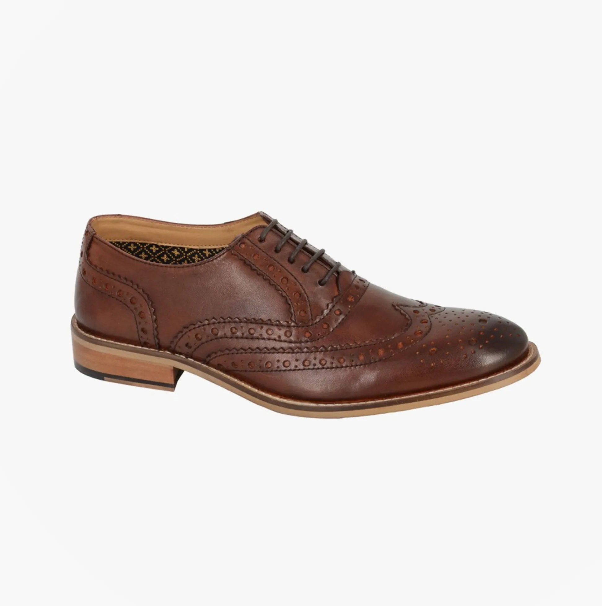 M9579DB Mens 5 Eyelet Brogue Oxford Conker Brown sold by Shuperb