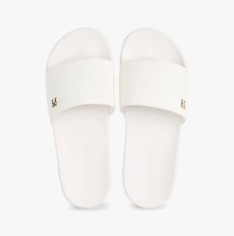 Tommy Hilfiger MONOGRAM POOLSIDE Womens Sliders White made by Tommy Hilfiger