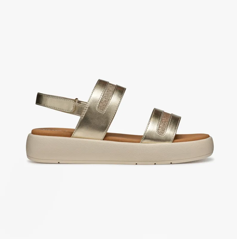 GEOX D CAMALEI Womens Sandals Light Gold made by Geox