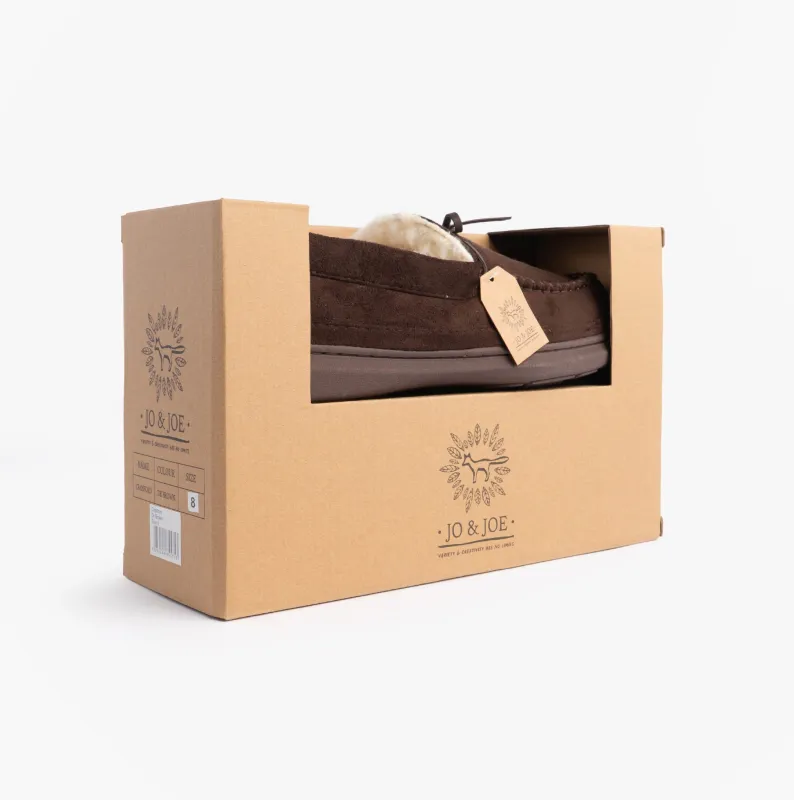 Jo & Joe CRANFORD Mens Moccasin Slippers Brown sold by Shuperb