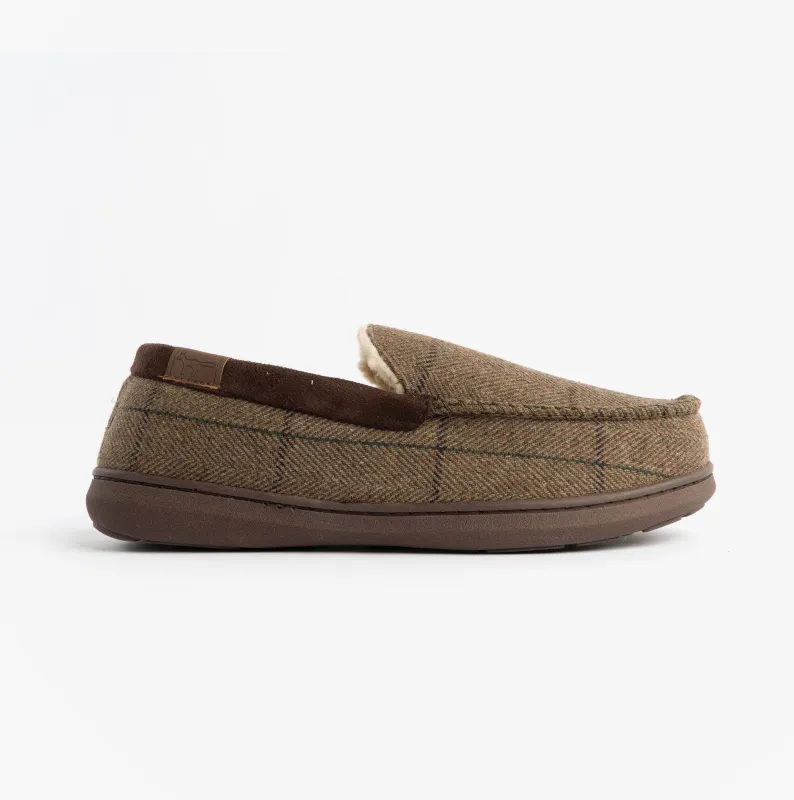 Jo & Joe GLENCOE Mens Moccasin Slippers Brown sold by Shuperb