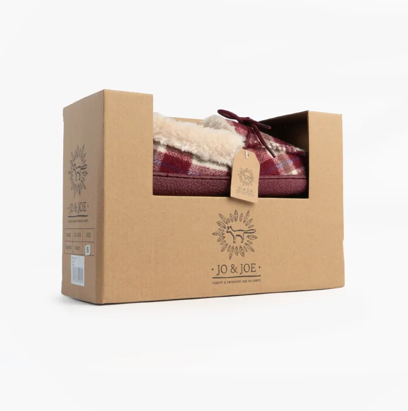 Jo & Joe PEMBROKE Womens Moccasin Slippers Cherry sold by Shuperb