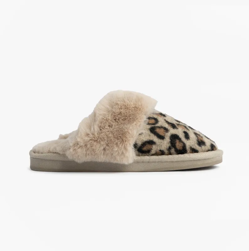Jo & Joe NALA Womens Mule Slippers Leopard sold by Shuperb