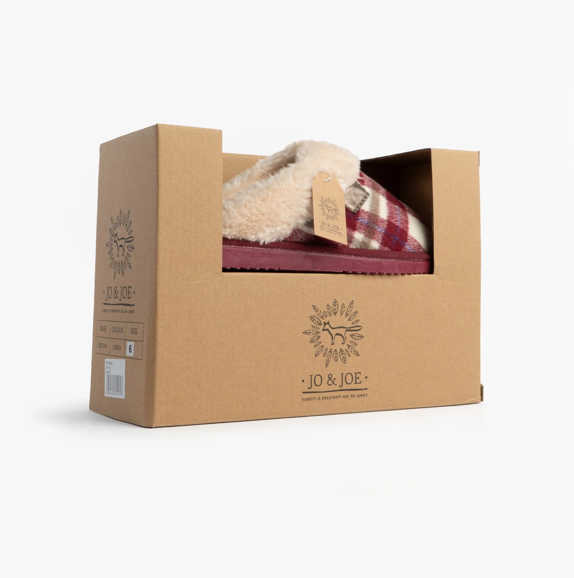 Jo & Joe SHETLAND Womens Mule Slippers Cherry sold by Shuperb