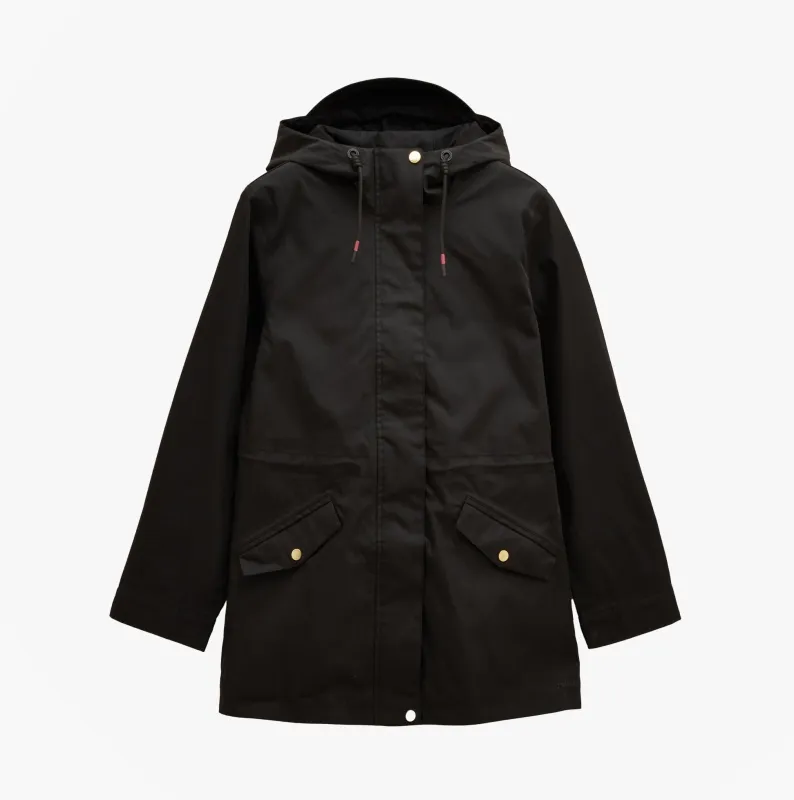 Joules PORTWELL Waterproof Hoodie Raincoat With Adjustable Waist Black sold by Shuperb
