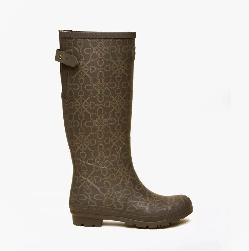 Joules WELLY PRINT Womens Wellington Boots Brown sold by Shuperb