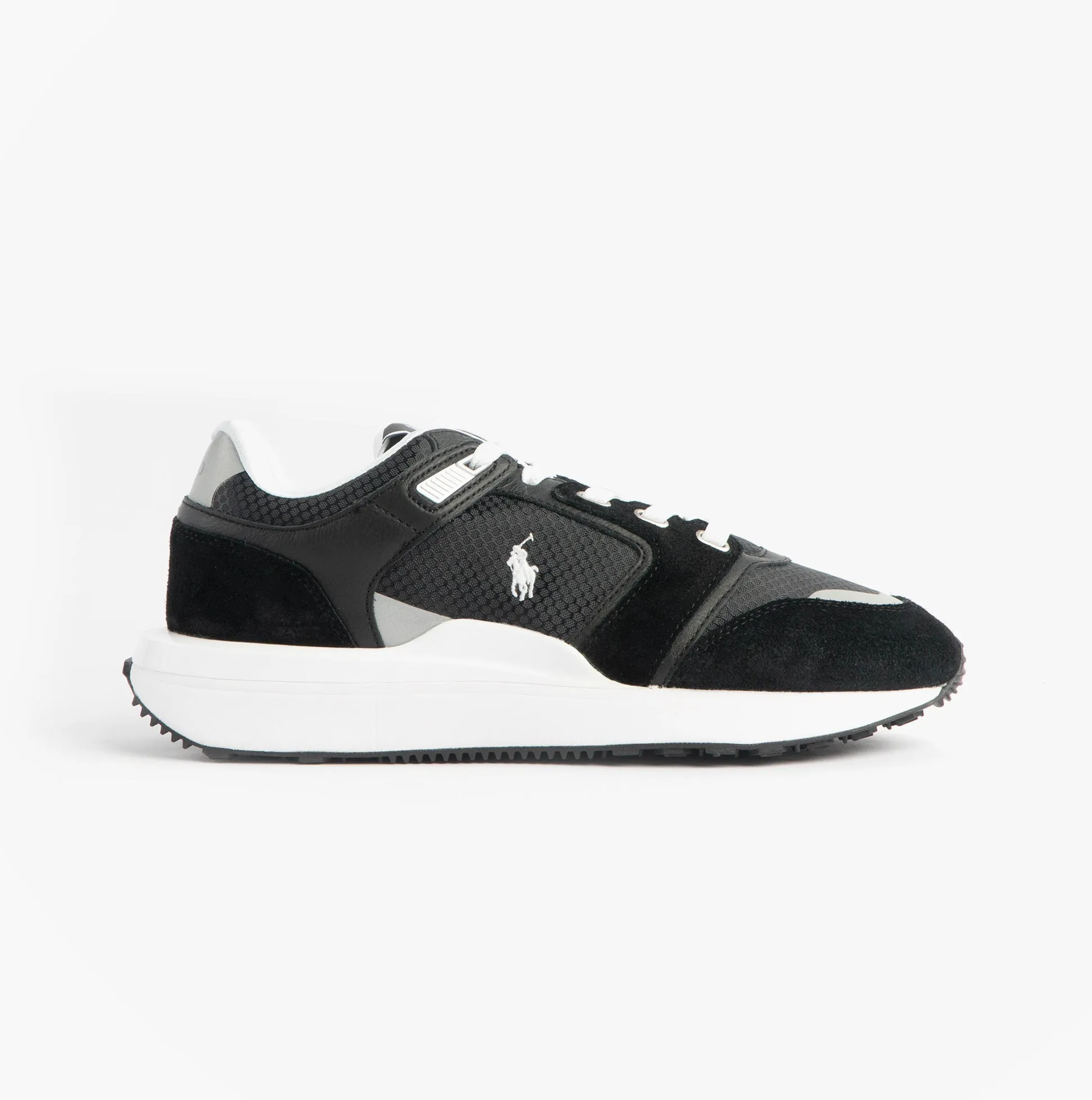Polo Ralph Lauren Train 89 V2 Mens Suede Panelled Trainer Black/White sold by Shuperb