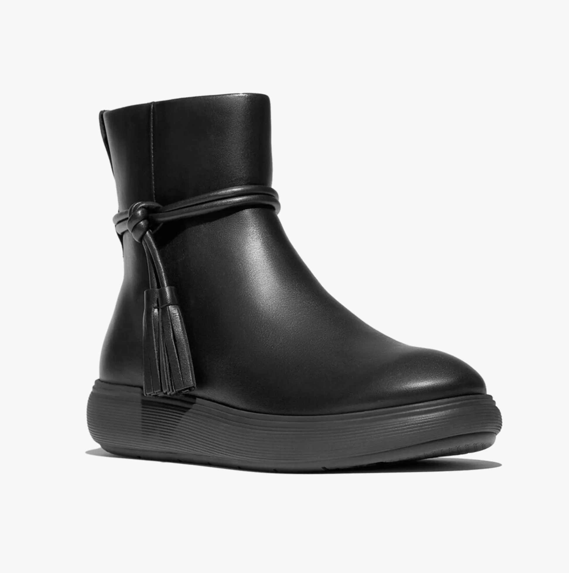 FitFlop iQ-COMFF TASSEL LEATHER Ladies Short Boots All Black sold by Shuperb product image thumbnail 5