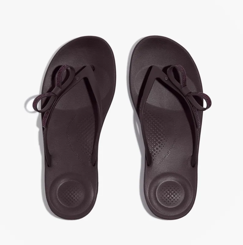 FitFlop iQUSHION GLITZ-BOW Ladies Flip Flops Plumberry sold by Shuperb