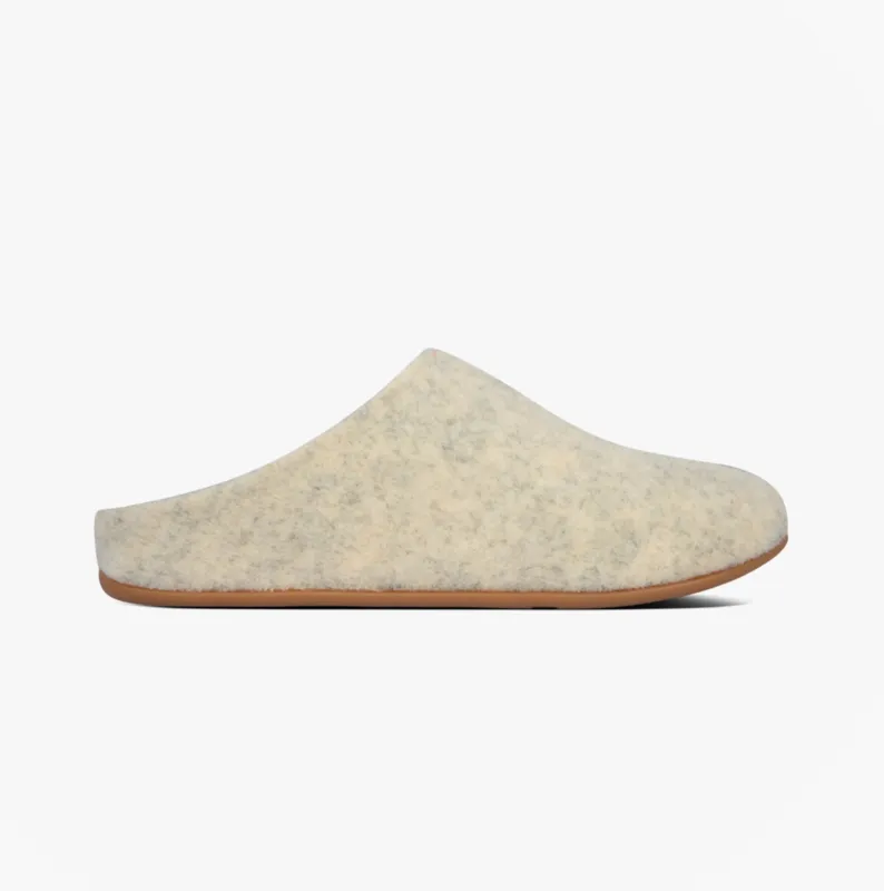 FitFlop CHRISSIE FELT Ladies Mule Slippers Cool Taupe made by Fitflop