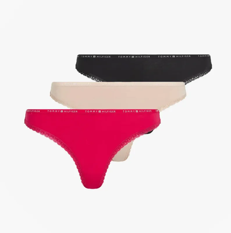 Tommy Hilfiger 3 PACK LACE Womens Thong Multicoloured sold by Shuperb