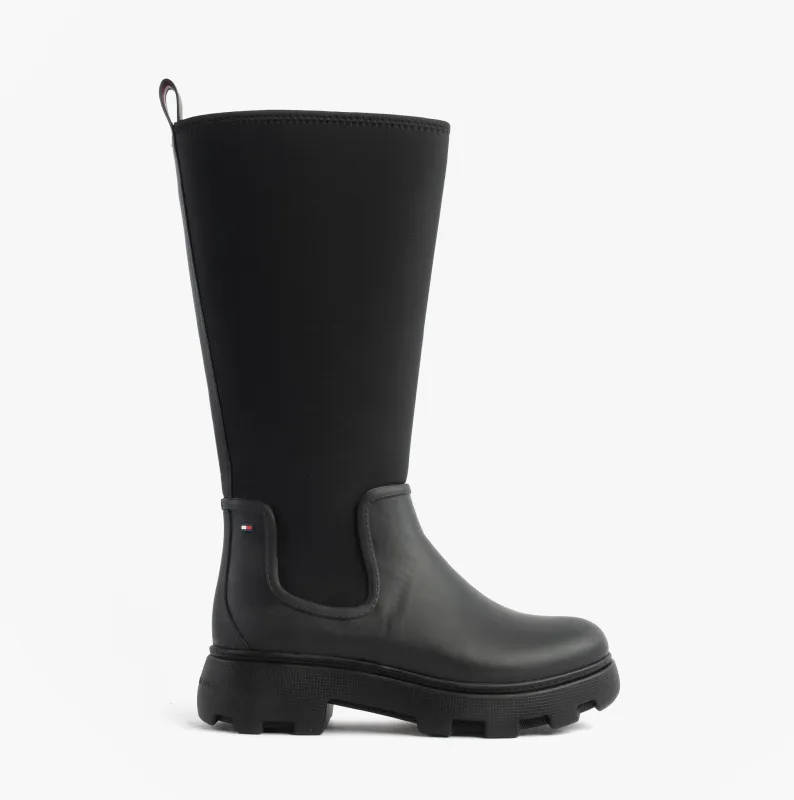 Tommy Hilfiger FLAG LONG RAINBOOT Womens Boots Black sold by Shuperb