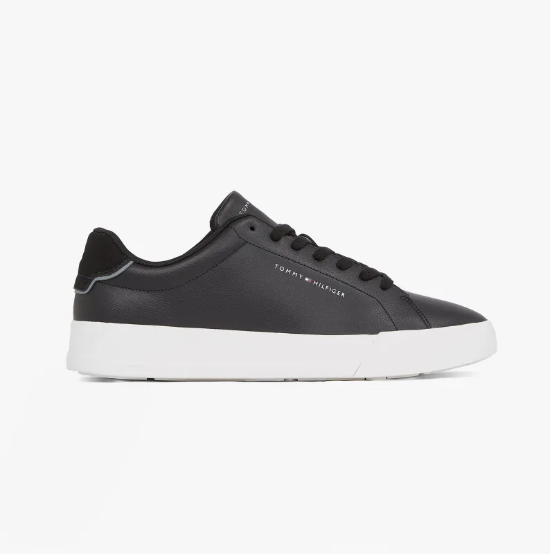 Tommy Hilfiger TH COURT LTH DETAIL Mens Trainers Black sold by Shuperb