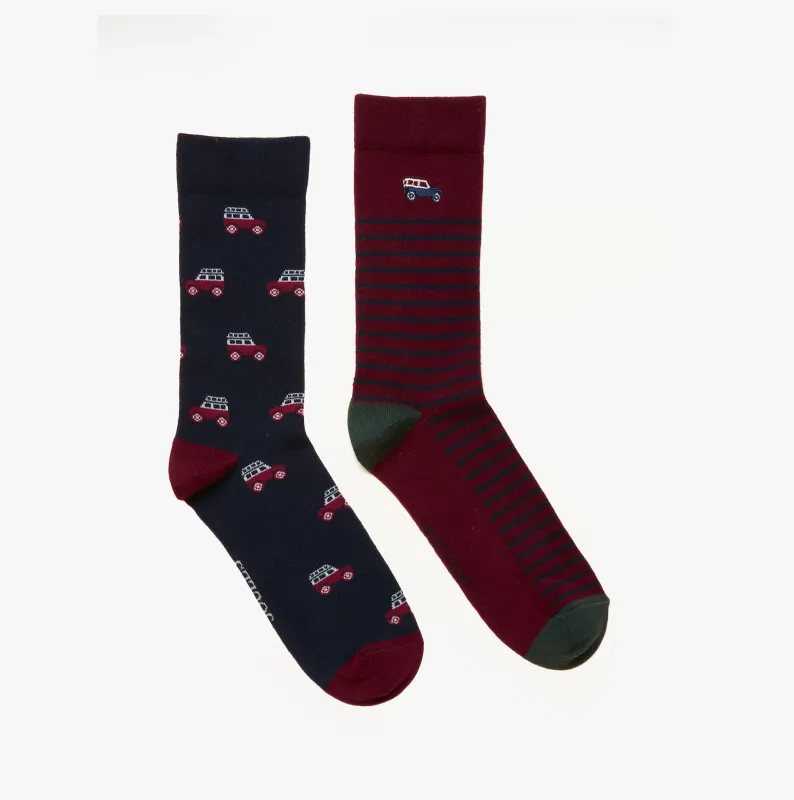 Joules KINGSBURY Mens Car Design Socks Red/Blue sold by Shuperb