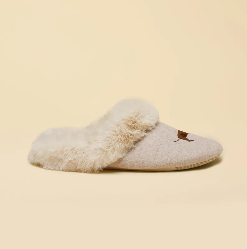 Joules SLIPPET Womens Mule Slippers Oatmeal sold by Shuperb