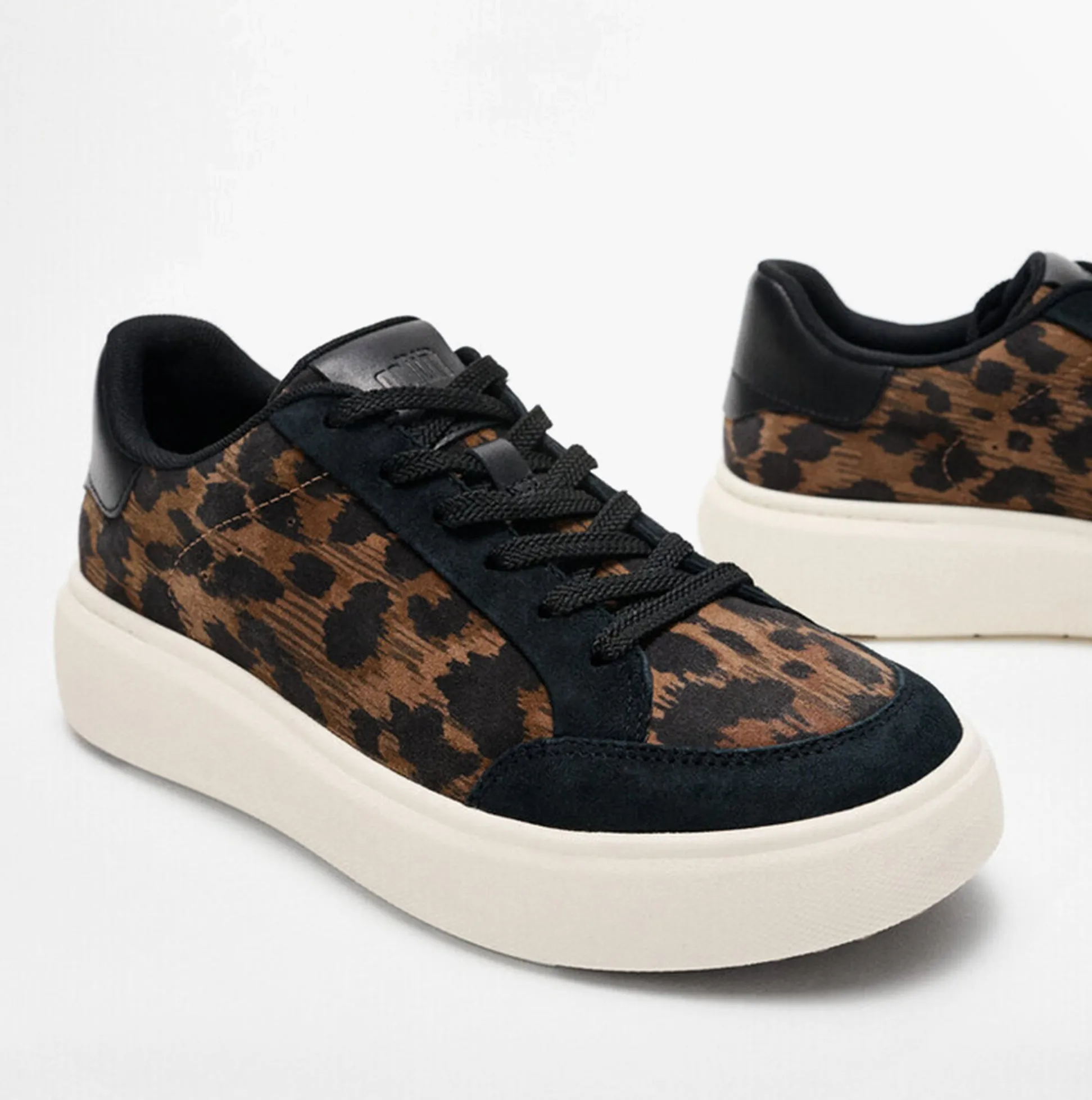 FitFlop 'Ready To Go' LEOPARD SUEDE Ladies Sneakers Black/Chocolate Mix sold by Shuperb product image thumbnail 5