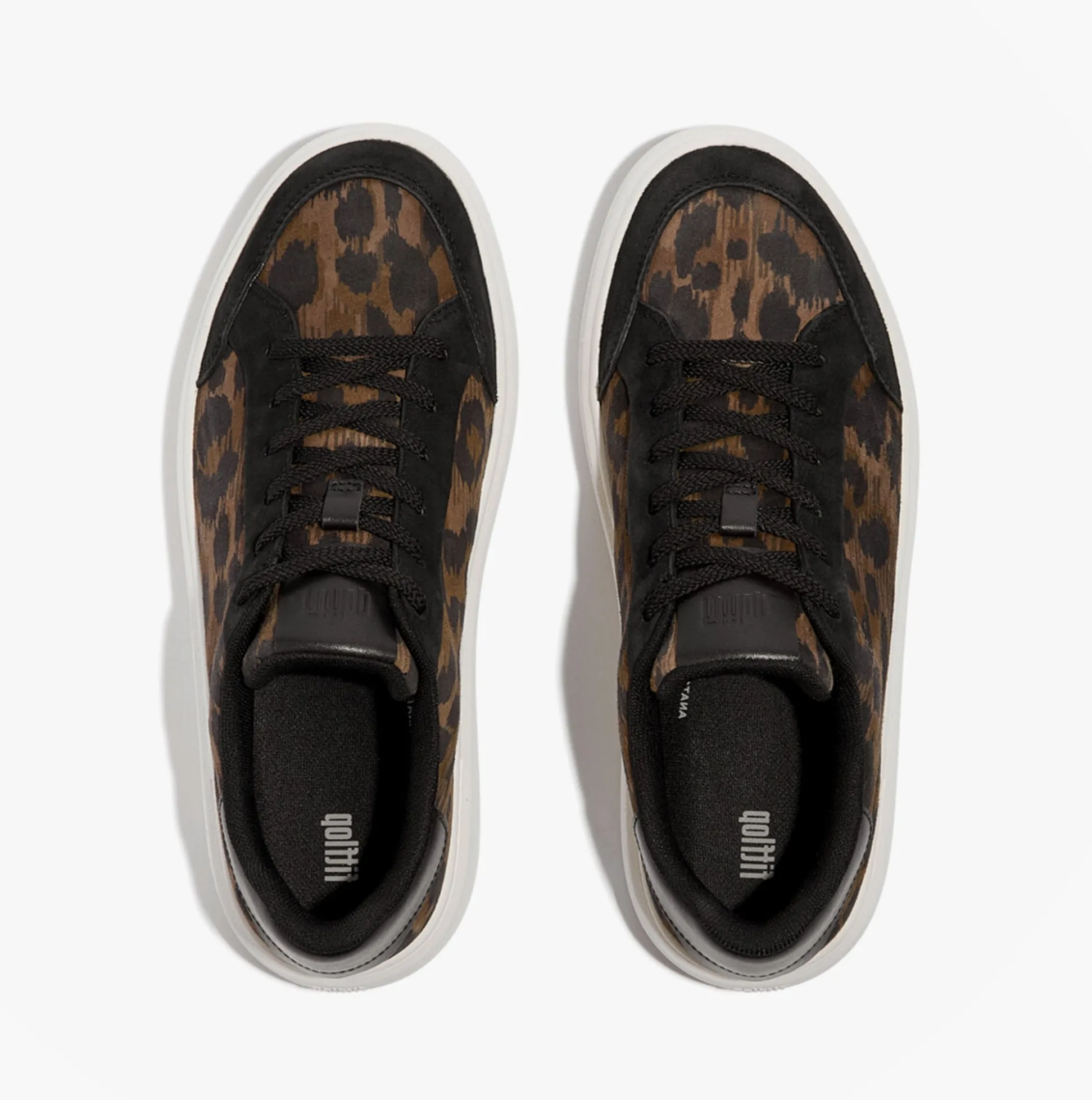 FitFlop 'Ready To Go' LEOPARD SUEDE Ladies Sneakers Black/Chocolate Mix sold by Shuperb product image thumbnail 3