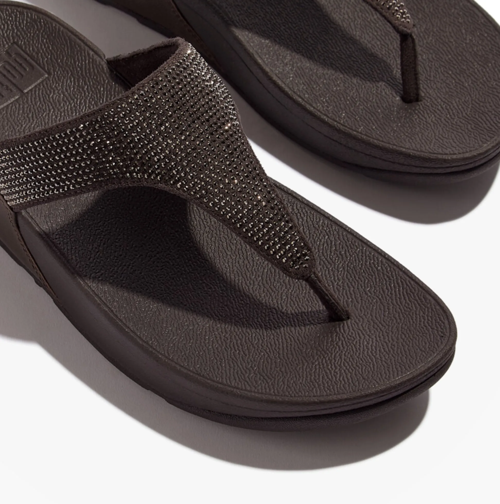 FitFlop LULU CRYSTAL EMBELLISHED Ladies Toe Post Sandals Metallic Chocolate Brown sold by Shuperb product image thumbnail 5