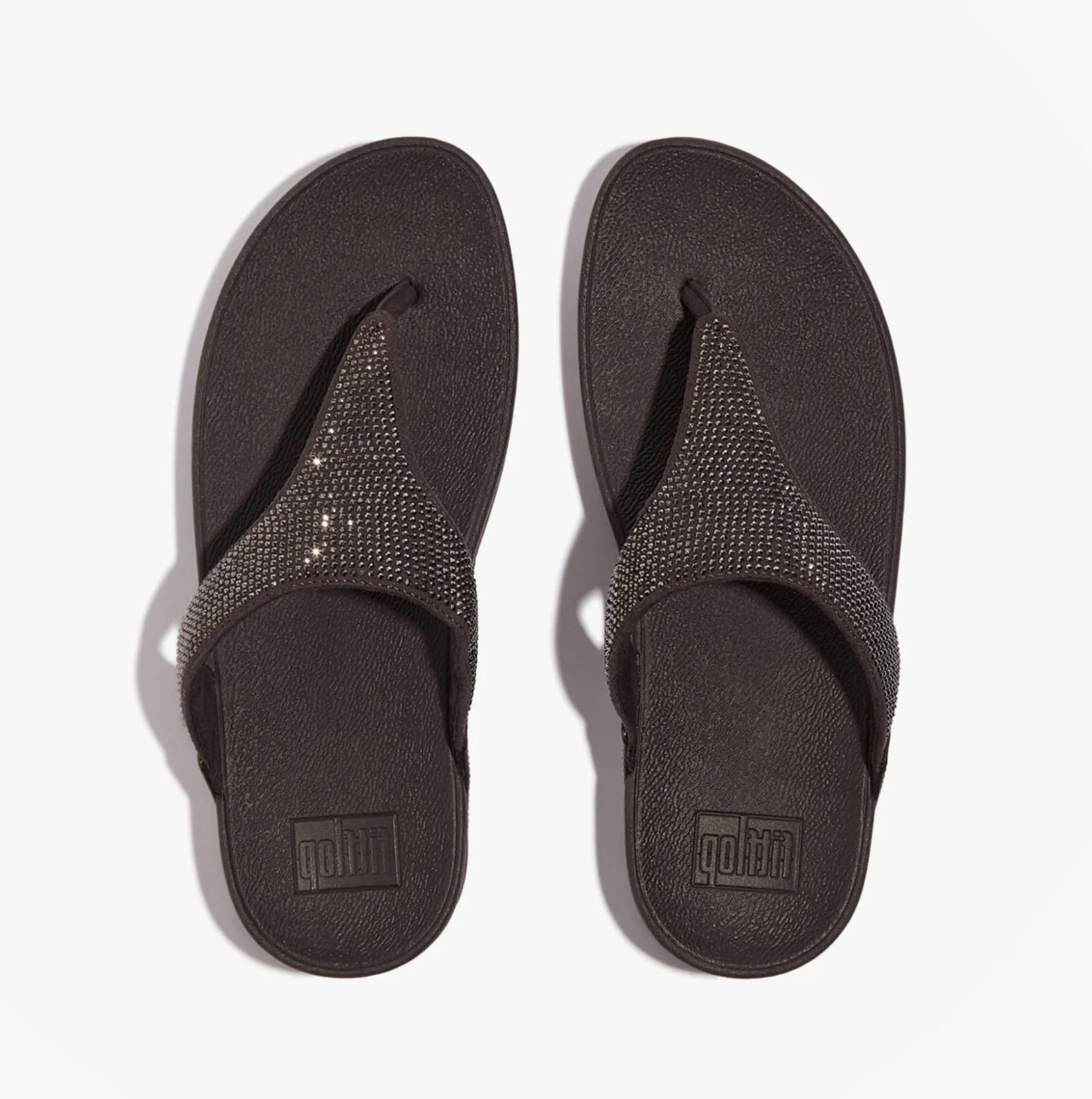 FitFlop LULU CRYSTAL EMBELLISHED Ladies Toe Post Sandals Metallic Chocolate Brown sold by Shuperb product image thumbnail 4