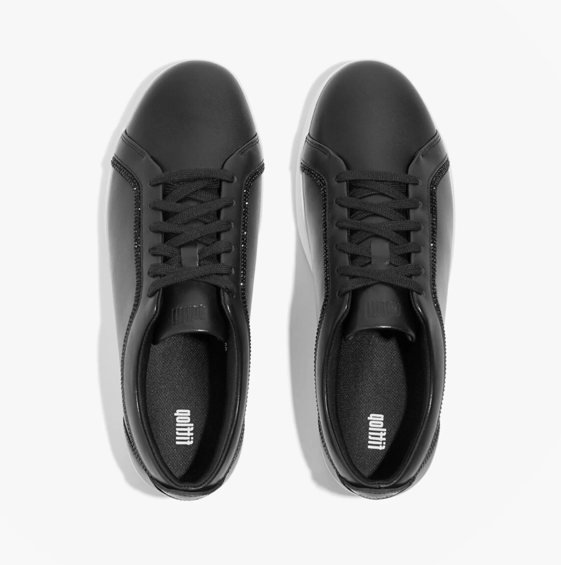 FitFlop RALLY CRYSTAL-TRIM LEATHER Womens Fashion Trainers Black sold by Shuperb product image thumbnail 5
