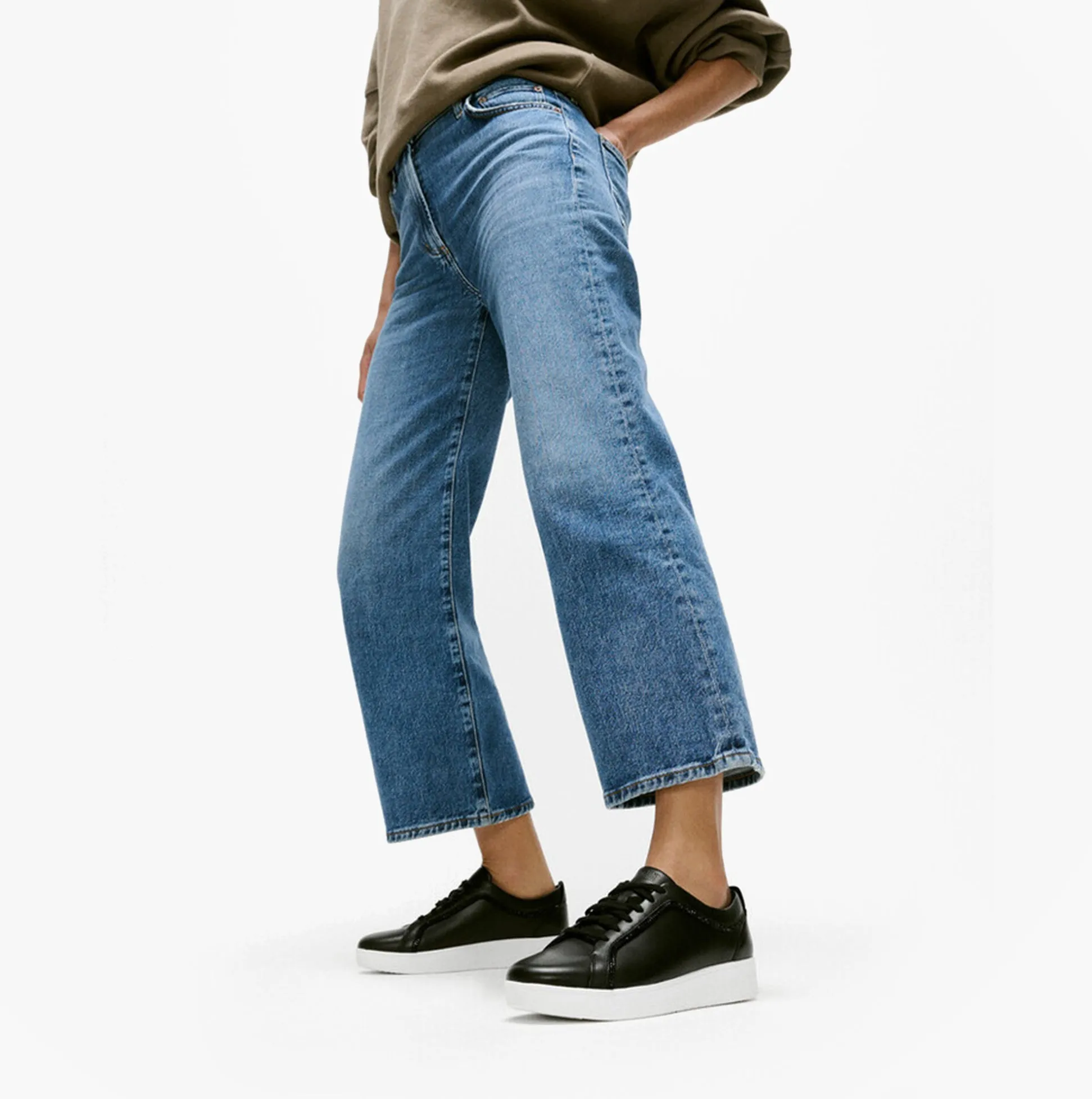 FitFlop RALLY CRYSTAL-TRIM LEATHER Womens Fashion Trainers Black sold by Shuperb product image thumbnail 2