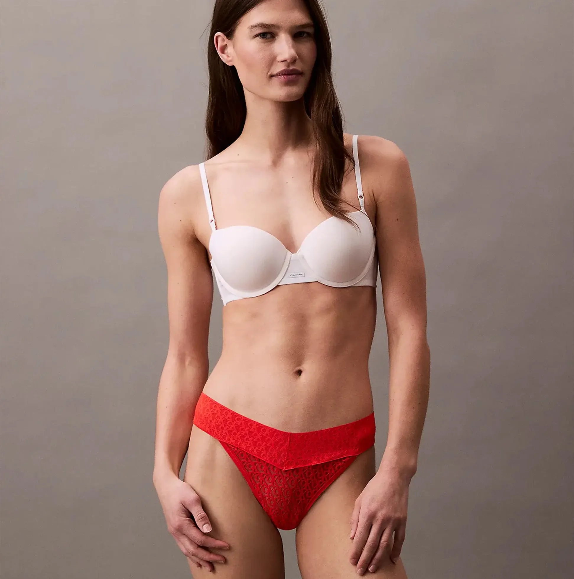 Calvin Klein THONG Womens Icon Logo Lace Molten Red sold by Shuperb product image thumbnail 3