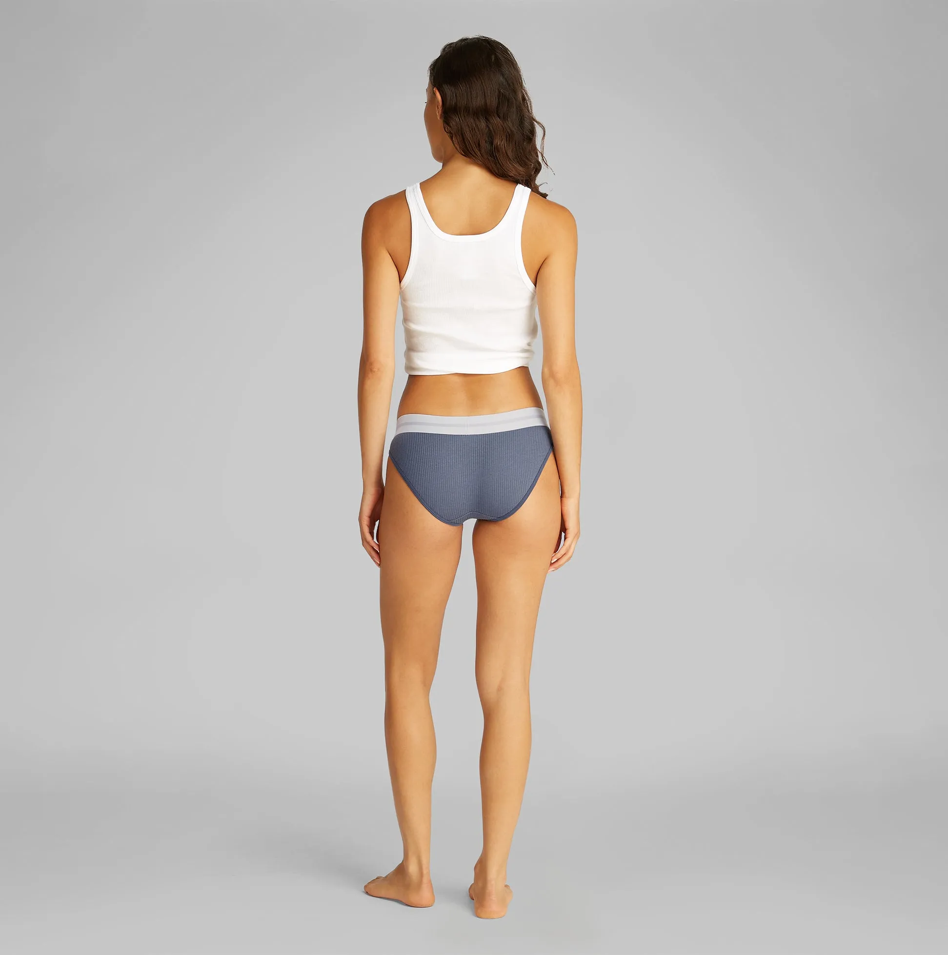 Calvin Klein BIKINI Brief Womens Cotton Modal Stretch Rib Grisaille sold by Shuperb product image thumbnail 3