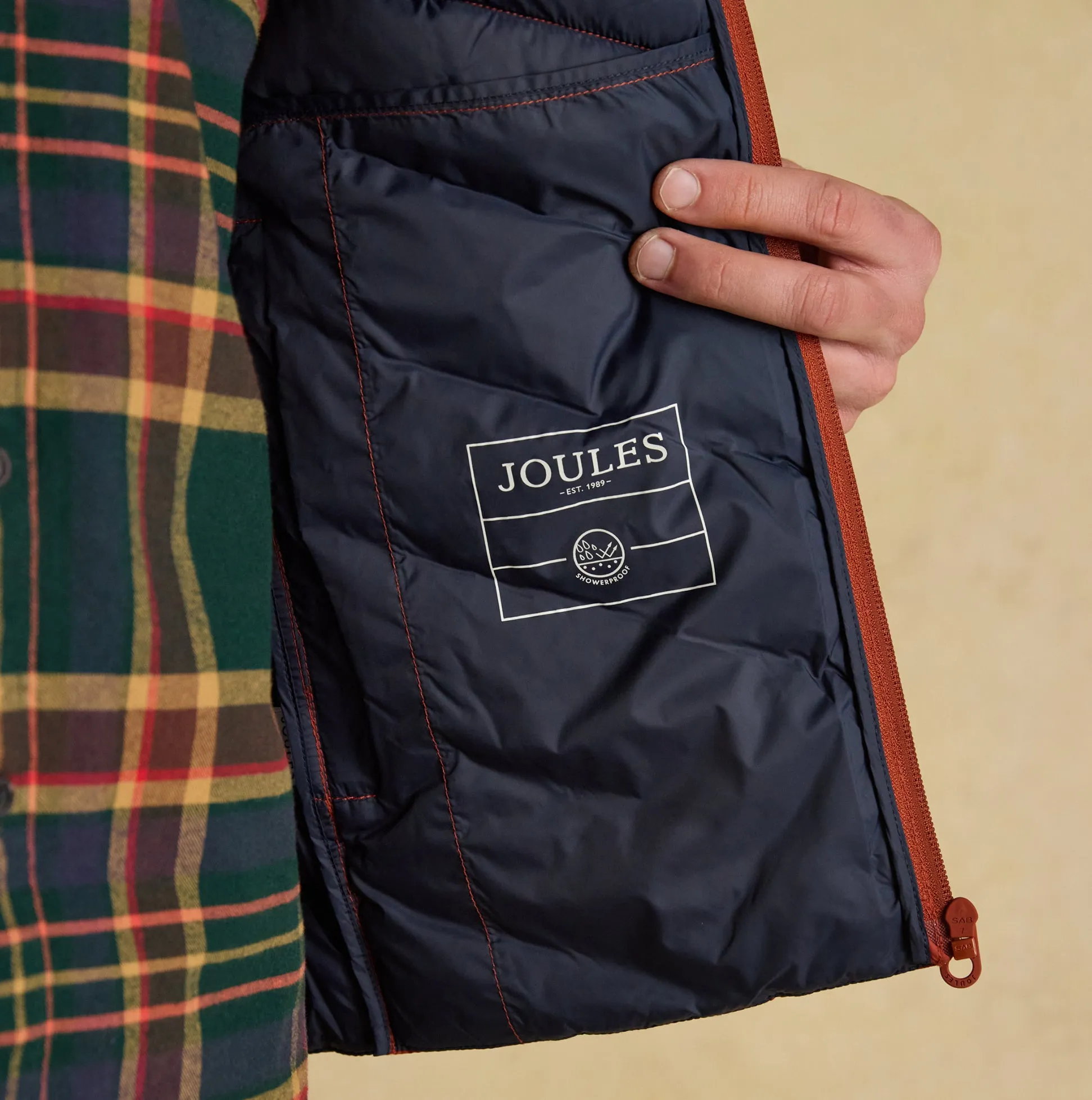 Joules GARRETT Mens Showerproof Padded Gilet Orange sold by Shuperb product image thumbnail 3