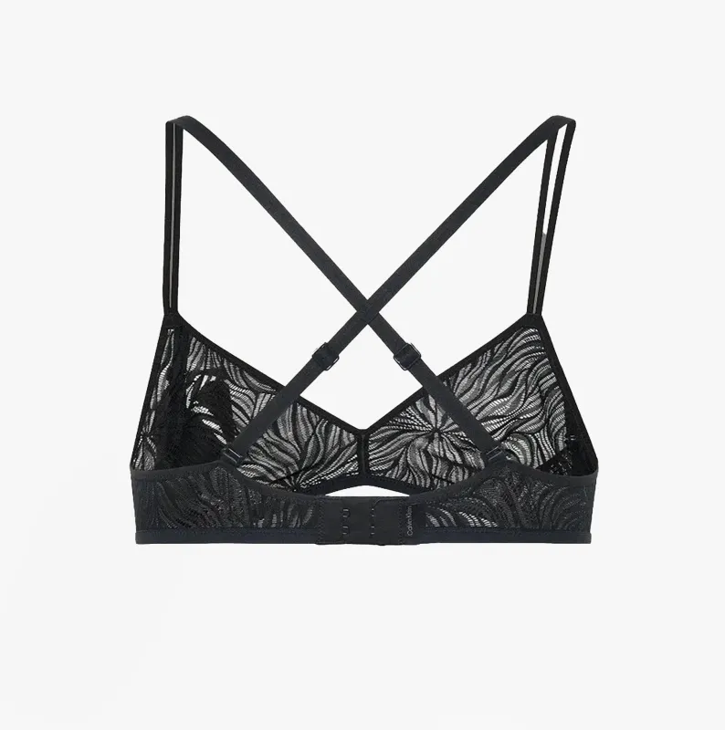 Calvin Klein UNLINED TRIANGLE Womens Lace Bra Black sold by Shuperb