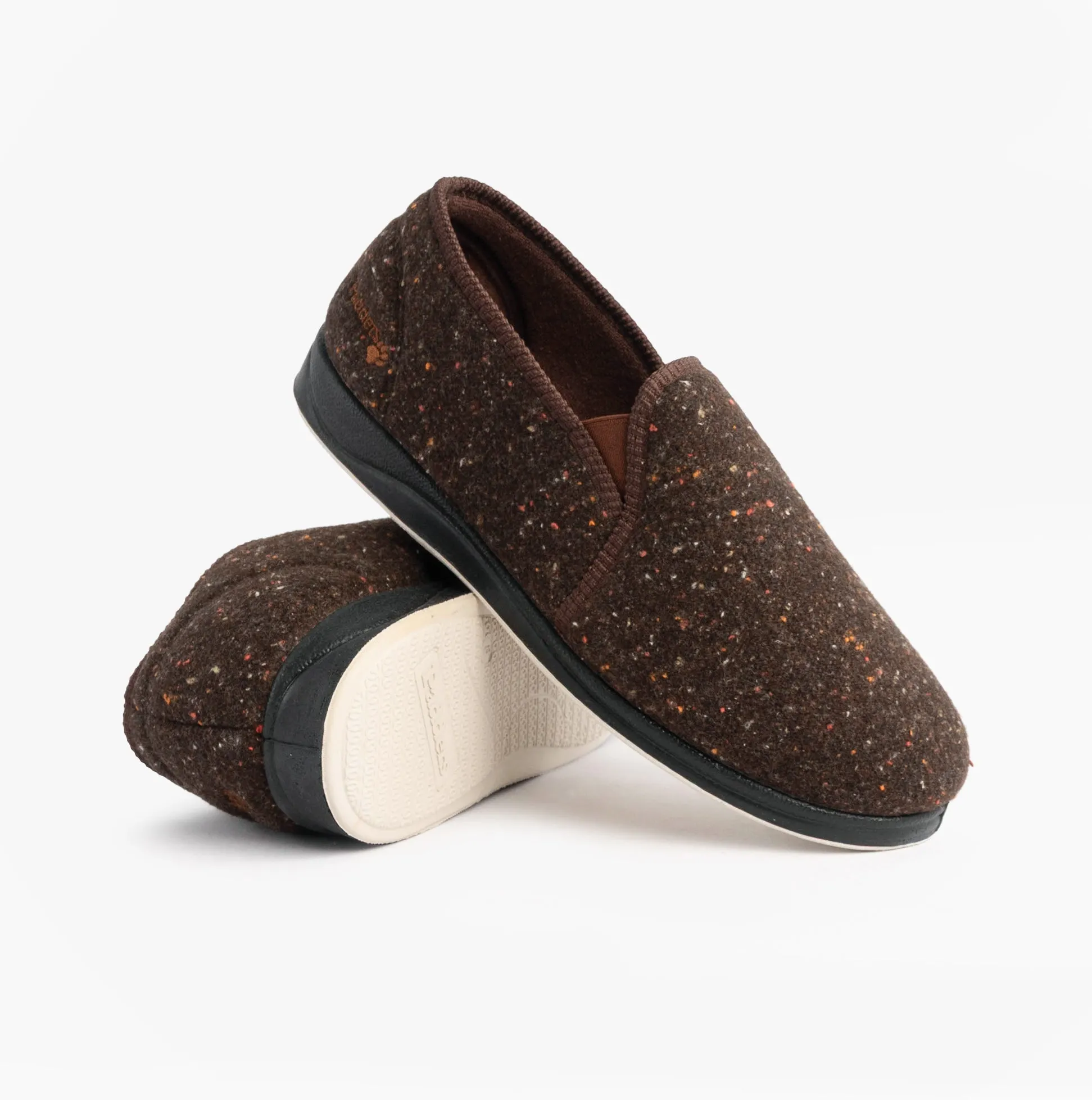 Padders ALBERT Mens (G Fit) Full Slipper Slippers Brown Tweed sold by Shuperb product image thumbnail 2
