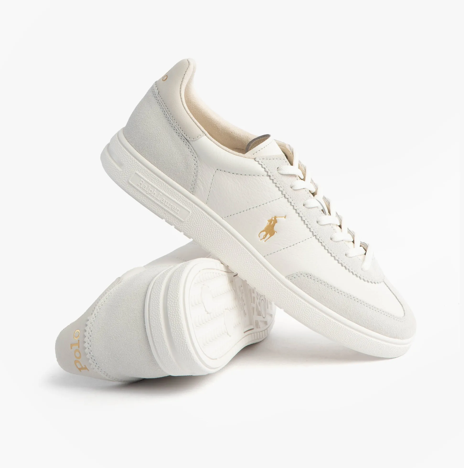 Polo Ralph Lauren Mens Bedford Lace Up Leather-Suede Trainer White sold by Shuperb product image thumbnail 2