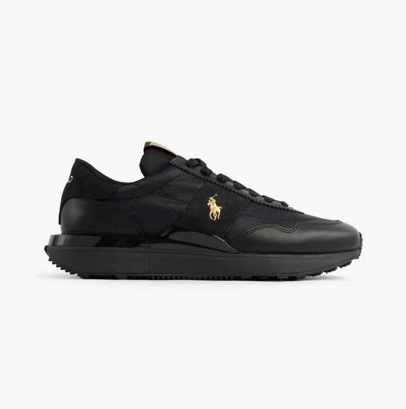 Polo Ralph Lauren Mens Train 89 V2 Lace Up Suede-Panelled Trainer Black sold by Shuperb
