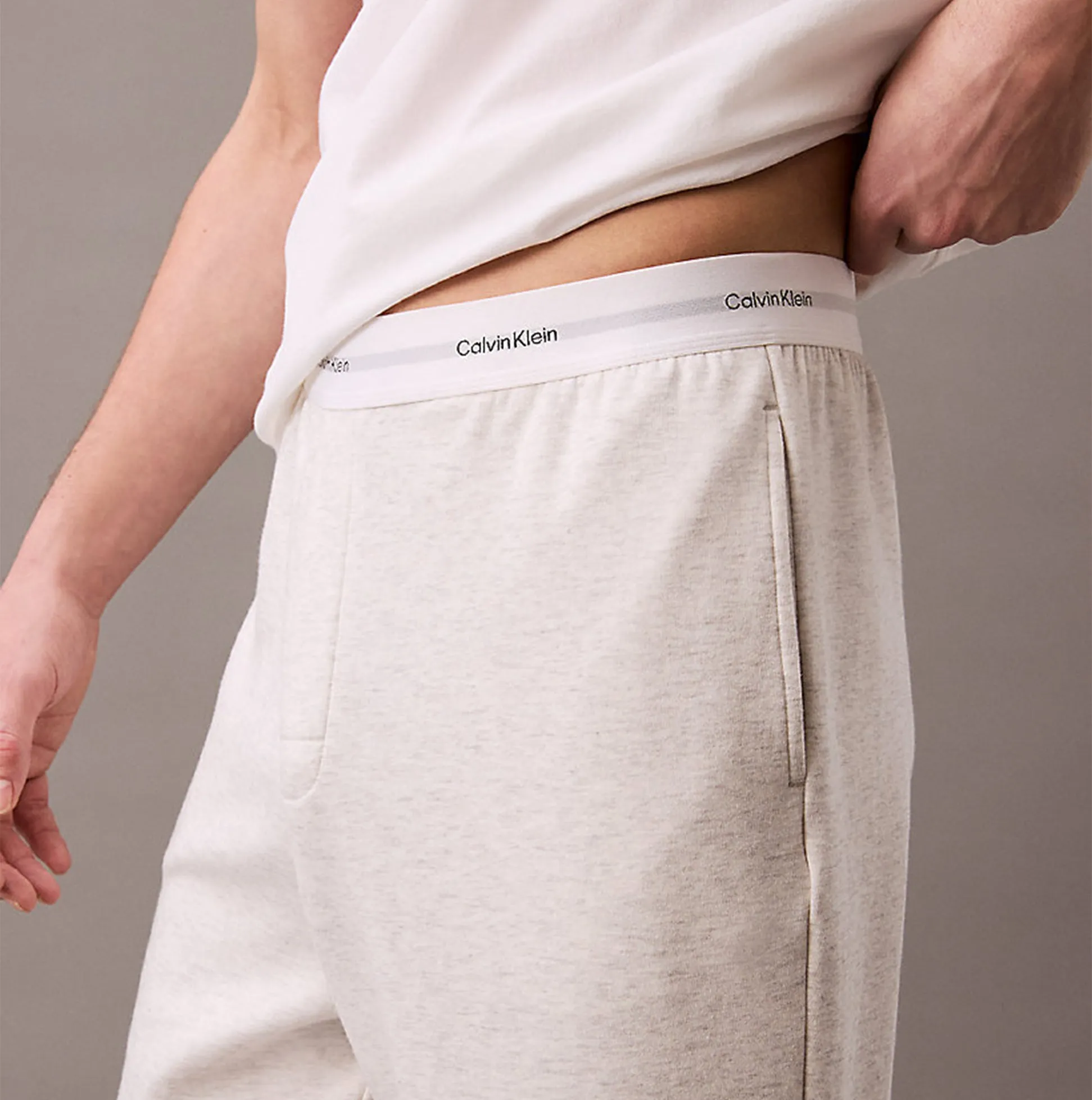 Calvin Klein ICON COTTON TERRY Mens Lounge Joggers Grey Heather sold by Shuperb product image thumbnail 2