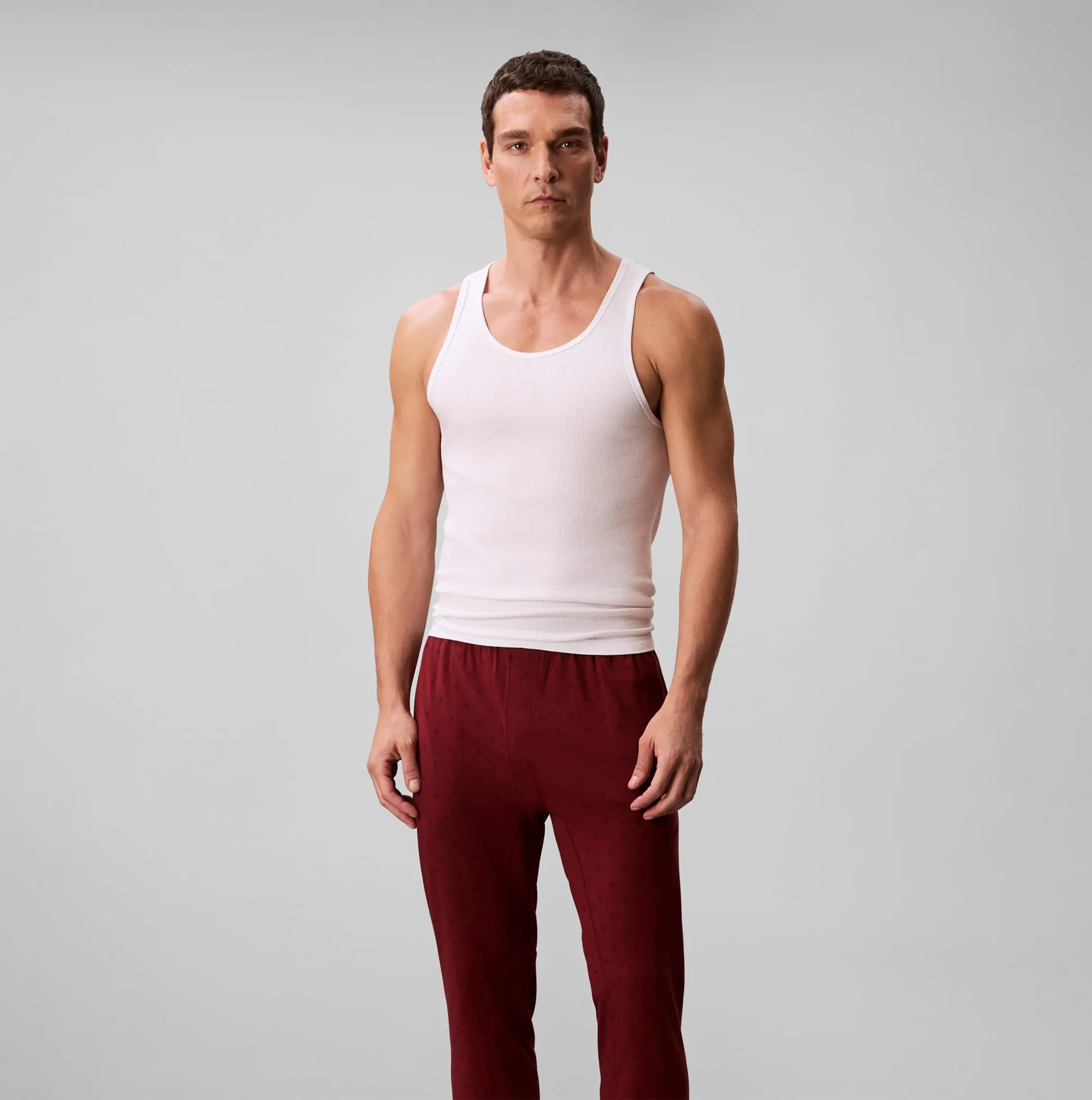 Calvin Klein ICON COTTON STRETCH Mens Lounge Joggers Diamond Logo/Smoked Pearl sold by Shuperb product image thumbnail 2