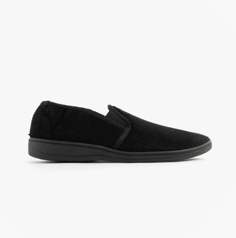 Jo & Joe HARRY Mens Full Slippers Black sold by Shuperb