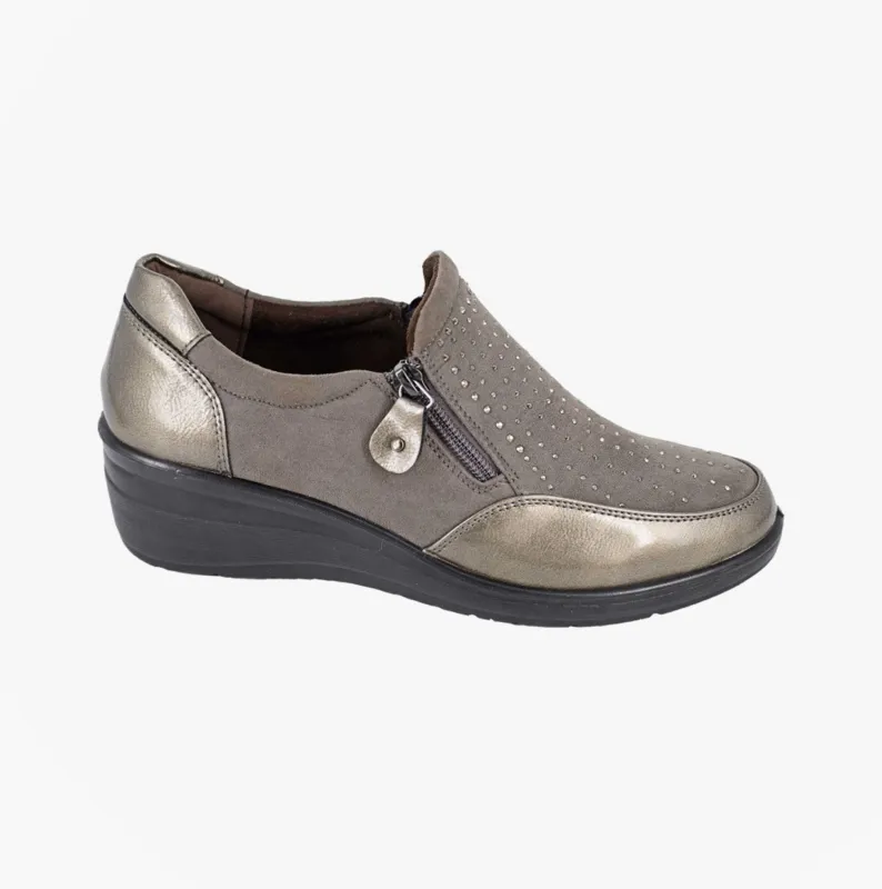Boulevard L628F Ladies Shoes Pewter sold by Shuperb