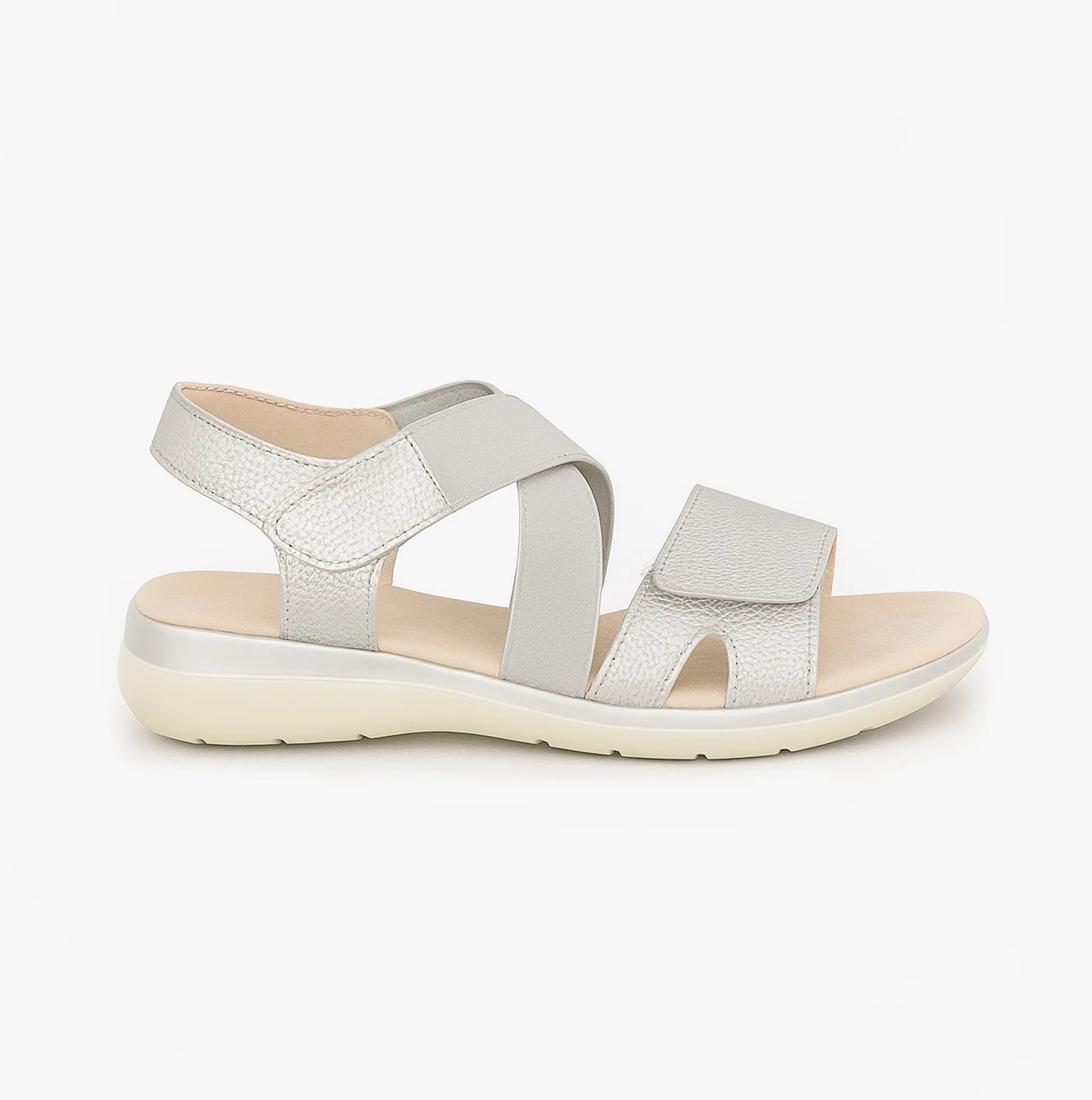 Boulevard Womens Strapy Sandals Silver Shimmer sold by Shuperb