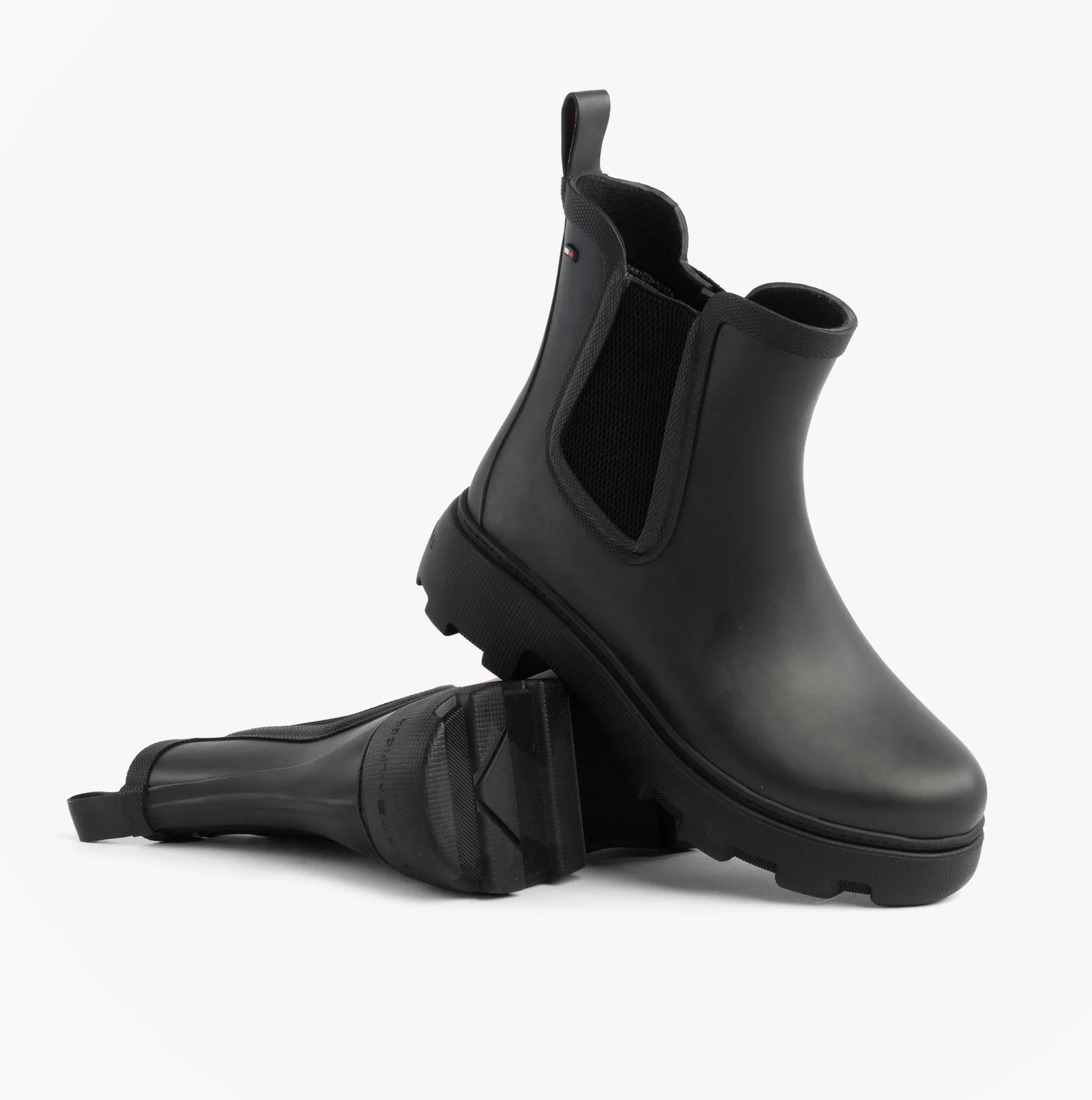 Tommy Hilfiger ANKLE RAINBOOT Womens Boots Black sold by Shuperb