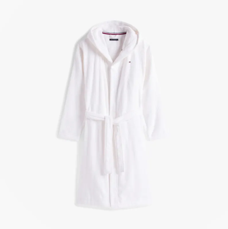 Tommy Hilfiger HOODED TOWELLING ROBE Mens Optic White made by Tommy Hilfiger