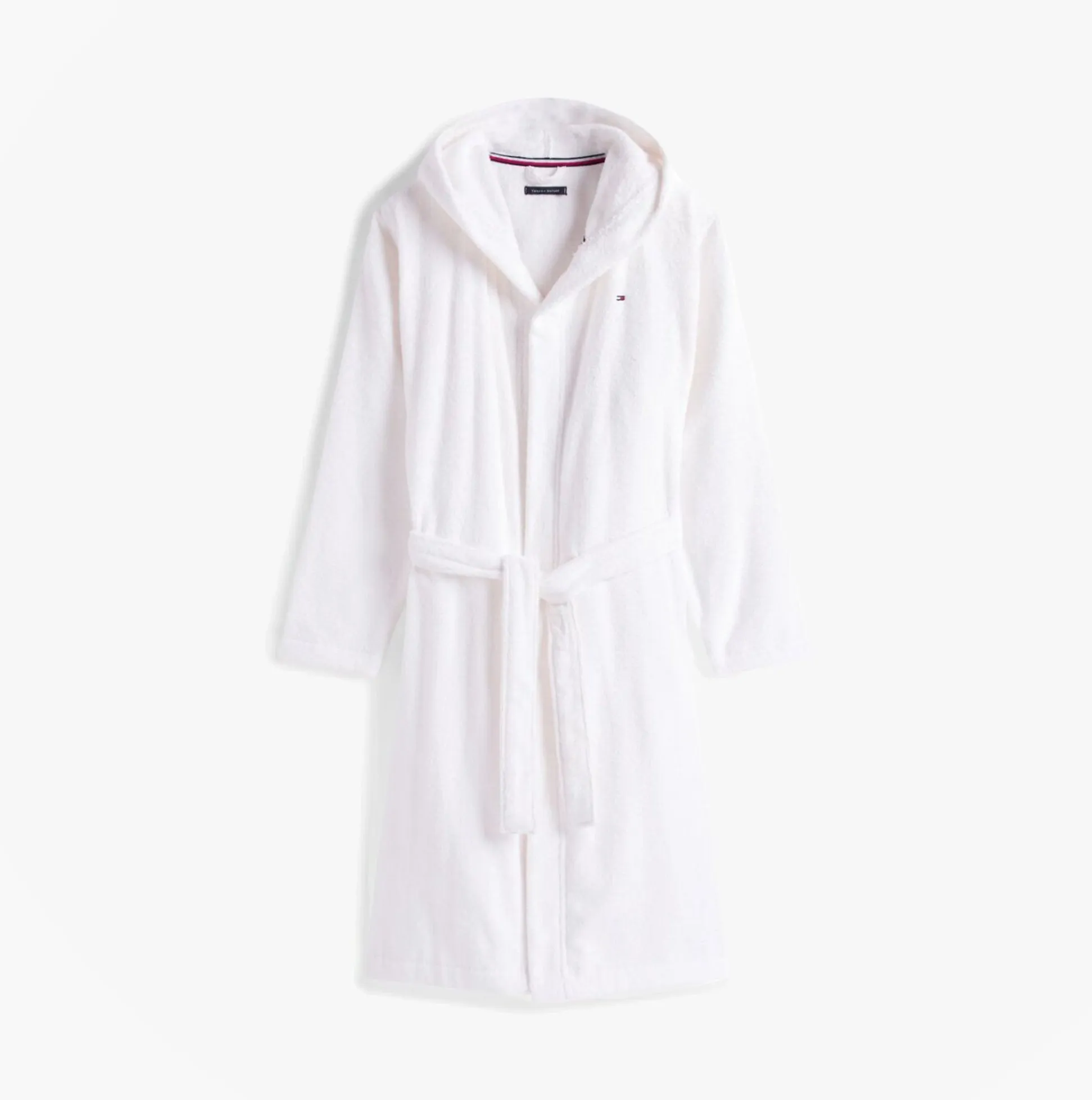Tommy Hilfiger HOODED TOWELLING ROBE Mens Optic White sold by Shuperb