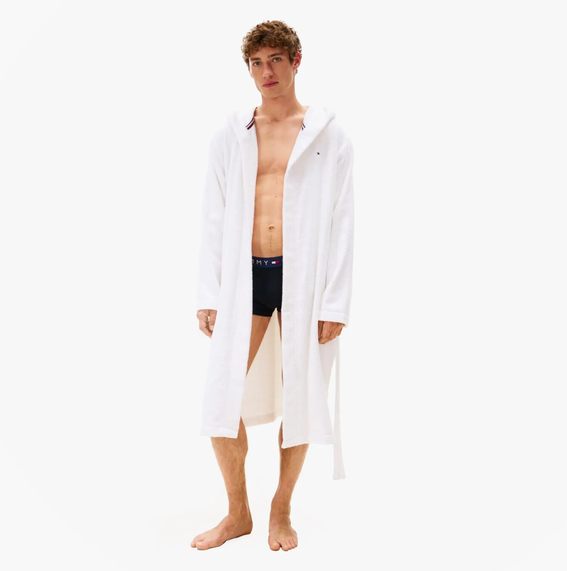 Tommy Hilfiger HOODED TOWELLING ROBE Mens Optic White sold by Shuperb product image thumbnail 2