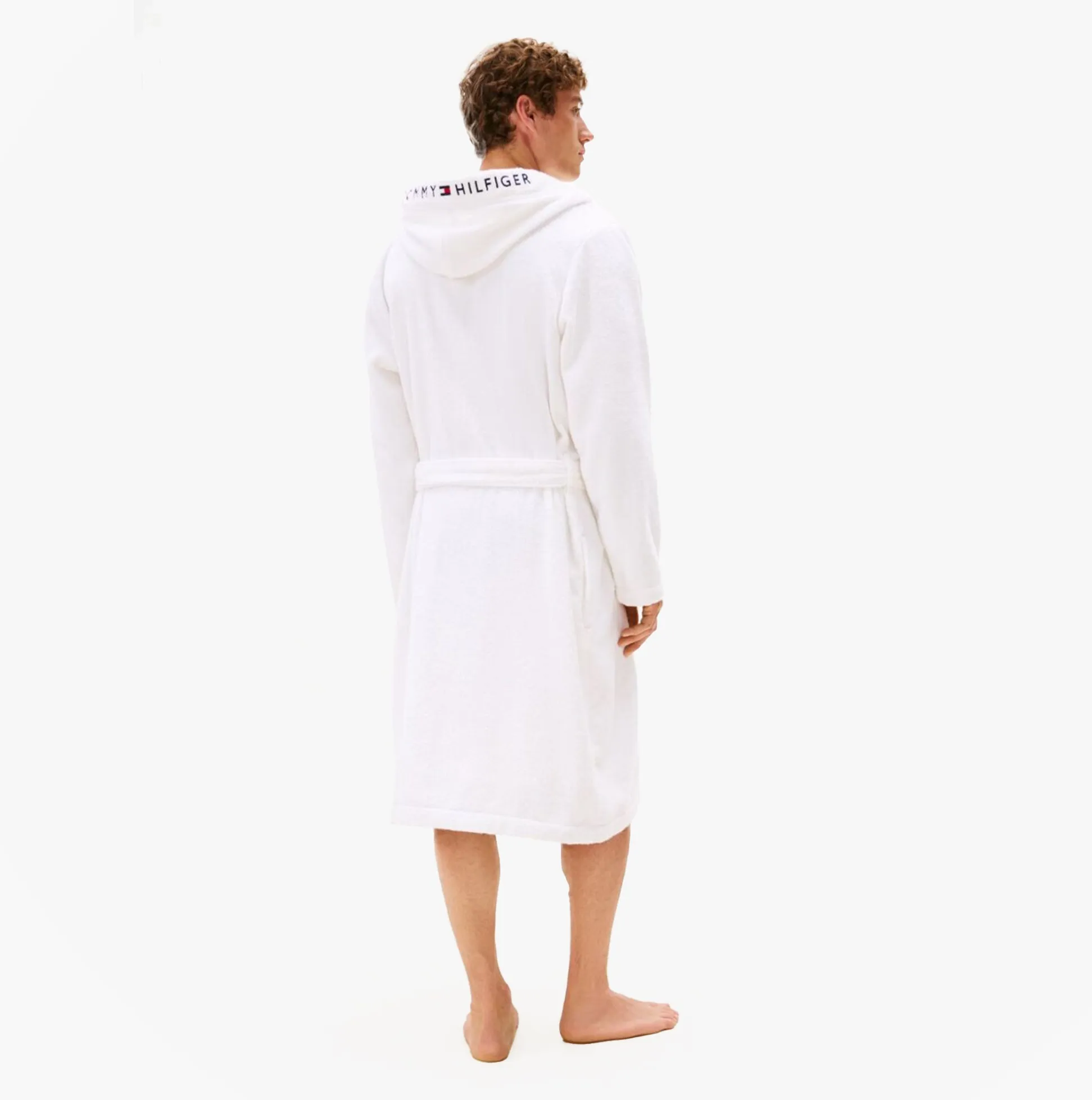 Tommy Hilfiger HOODED TOWELLING ROBE Mens Optic White sold by Shuperb product image thumbnail 3
