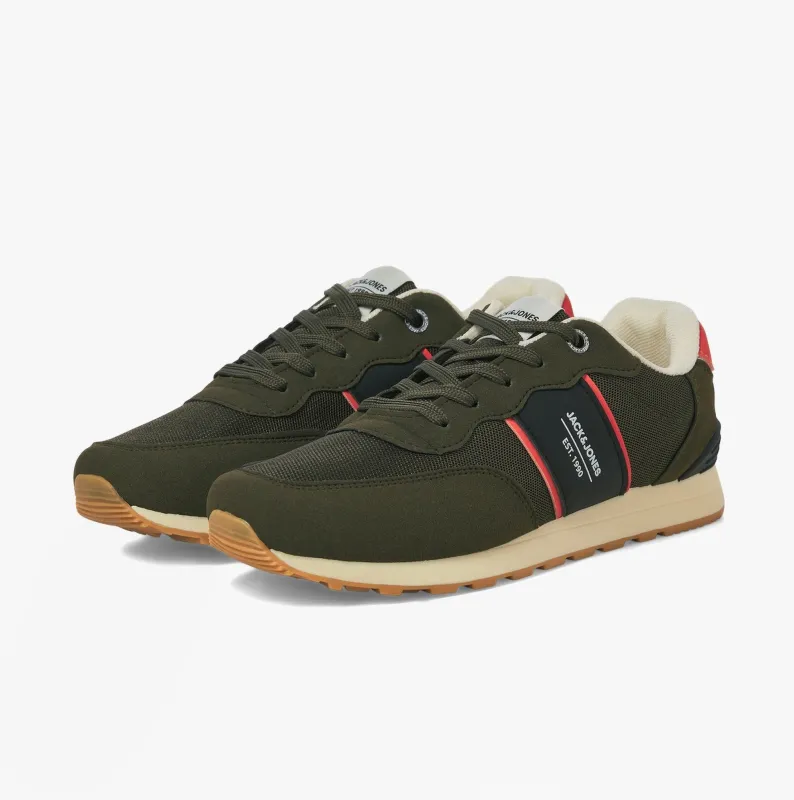 Jack & Jones SPIRIT RUNNER Mens Trainers Olive Night sold by Shuperb