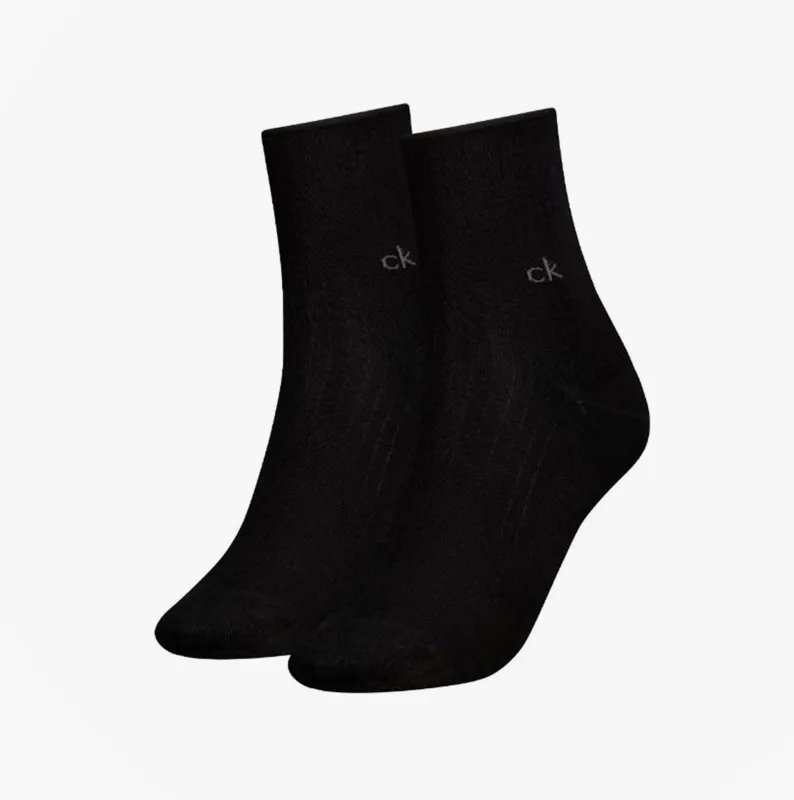 Calvin Klein 2 Pack Shorty Roll Top Womens Socks Black sold by Shuperb