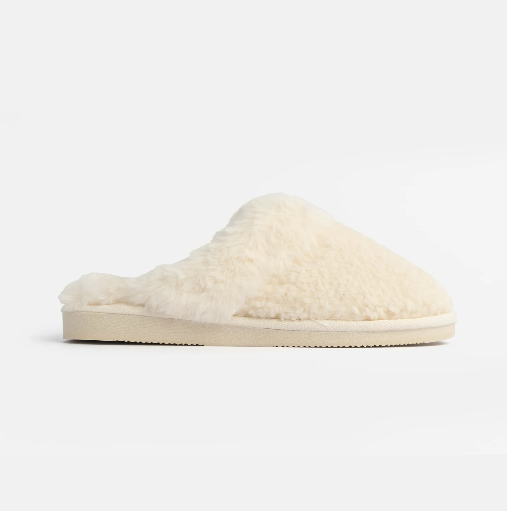 Jo & Joe HELGA Womens Mule Faux Fur Slippers Cream sold by Shuperb