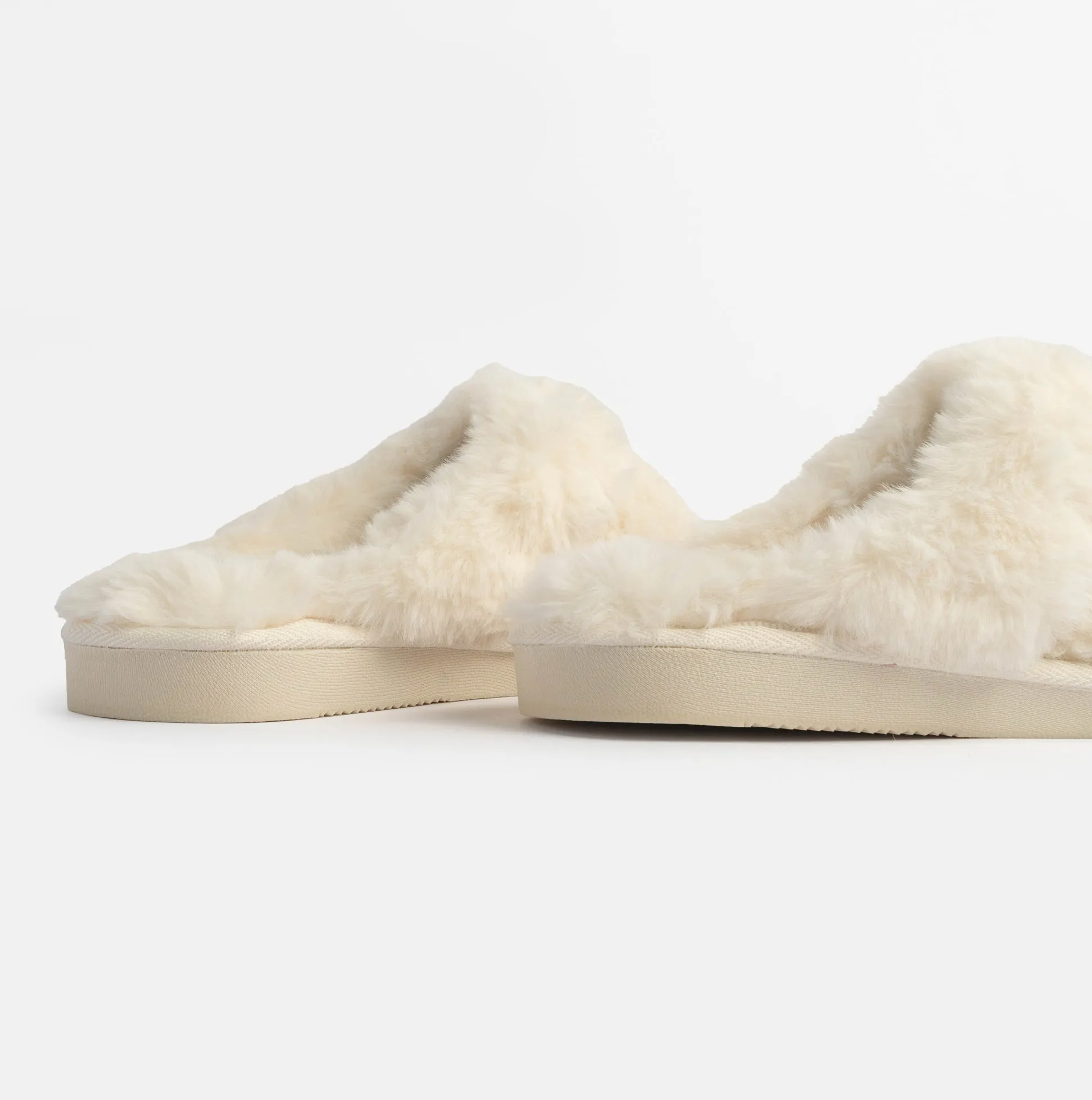 Jo & Joe HELGA Womens Mule Faux Fur Slippers Cream sold by Shuperb product image thumbnail 5