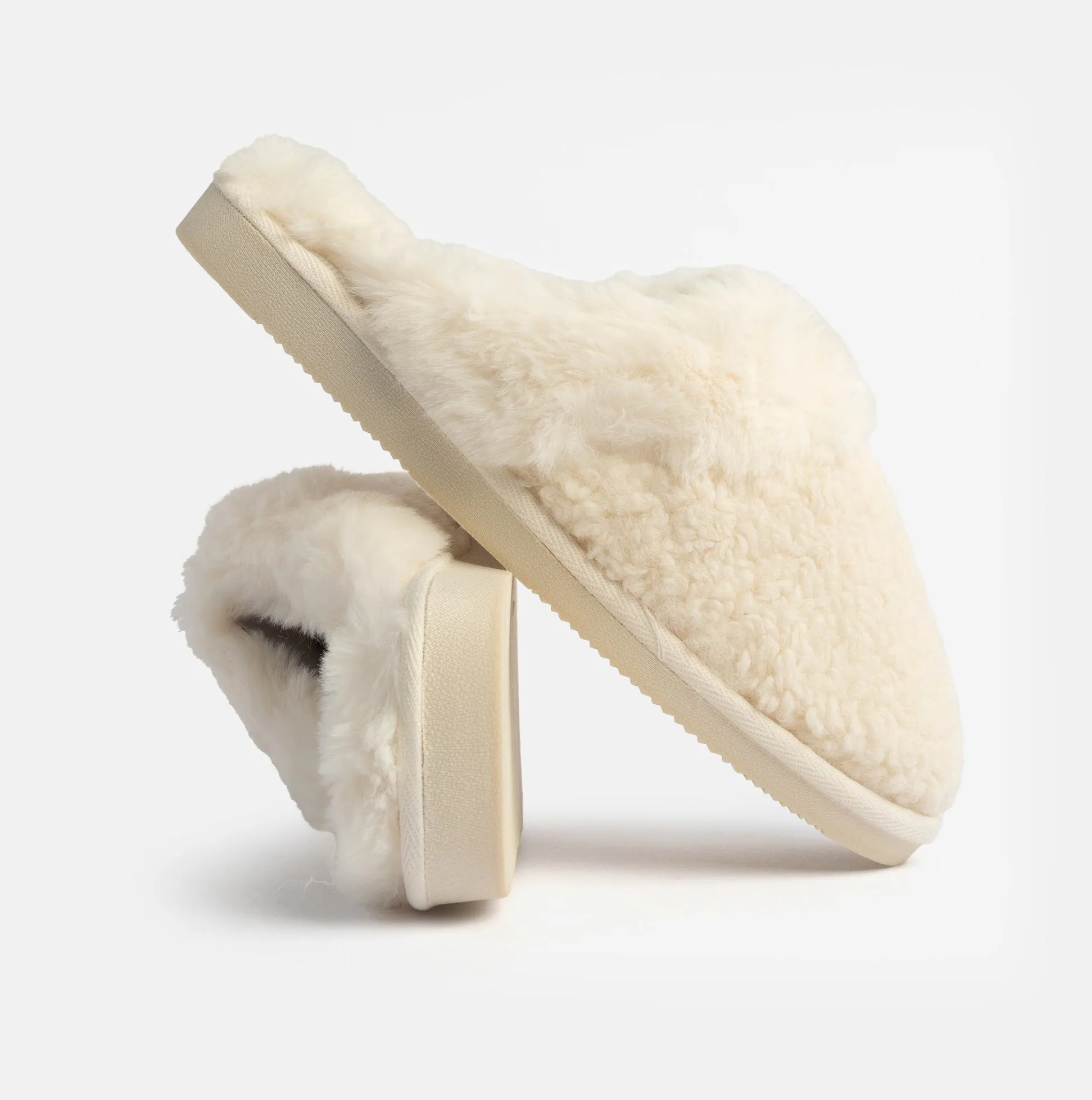 Jo & Joe HELGA Womens Mule Faux Fur Slippers Cream sold by Shuperb product image thumbnail 2